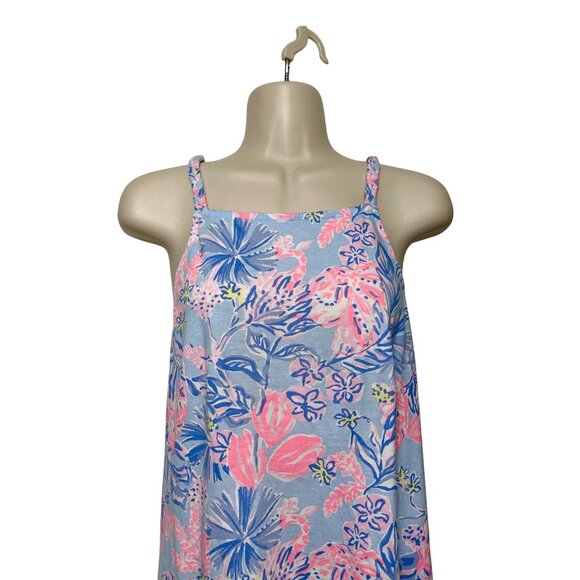 New Lilly Pulitzer Kyleigh Sleeveless Floral Print Mini Dress in Blue Size M - Picture 6 of 14